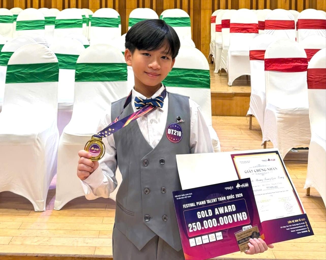 Thí sinh Lâm Đồng đoạt Huy chương Vàng Festival Piano Talent toàn quốc 2026