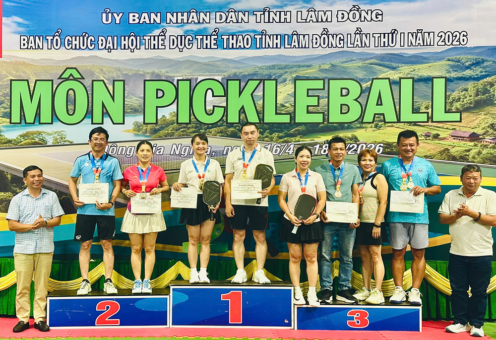 Đoàn Sở GDĐT Lâm Đồng giành 13 huy chương môn Pickleball tại Đại hội TDTT tỉnh lần I năm 2026