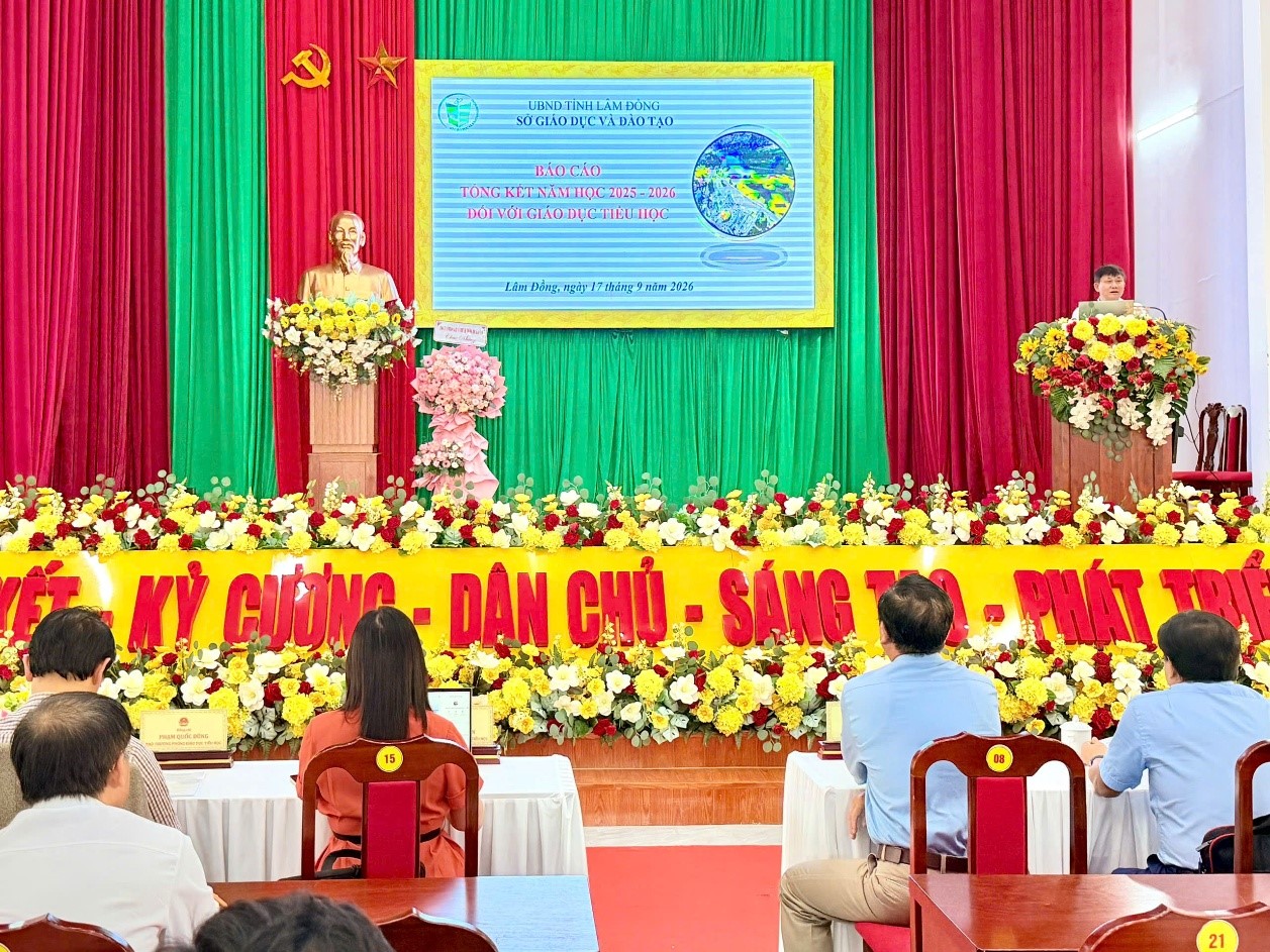 Sở Giáo dục và Đào tạo Lâm Đồng tổ chức Hội nghị tổng kết năm học 2025-2026, triển khai nhiệm vụ giáo dục tiểu học năm học 2026-2027