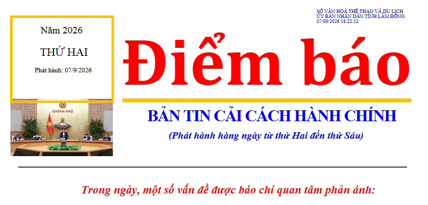 BẢN TIN CẢI CÁCH HÀNH CHÍNH