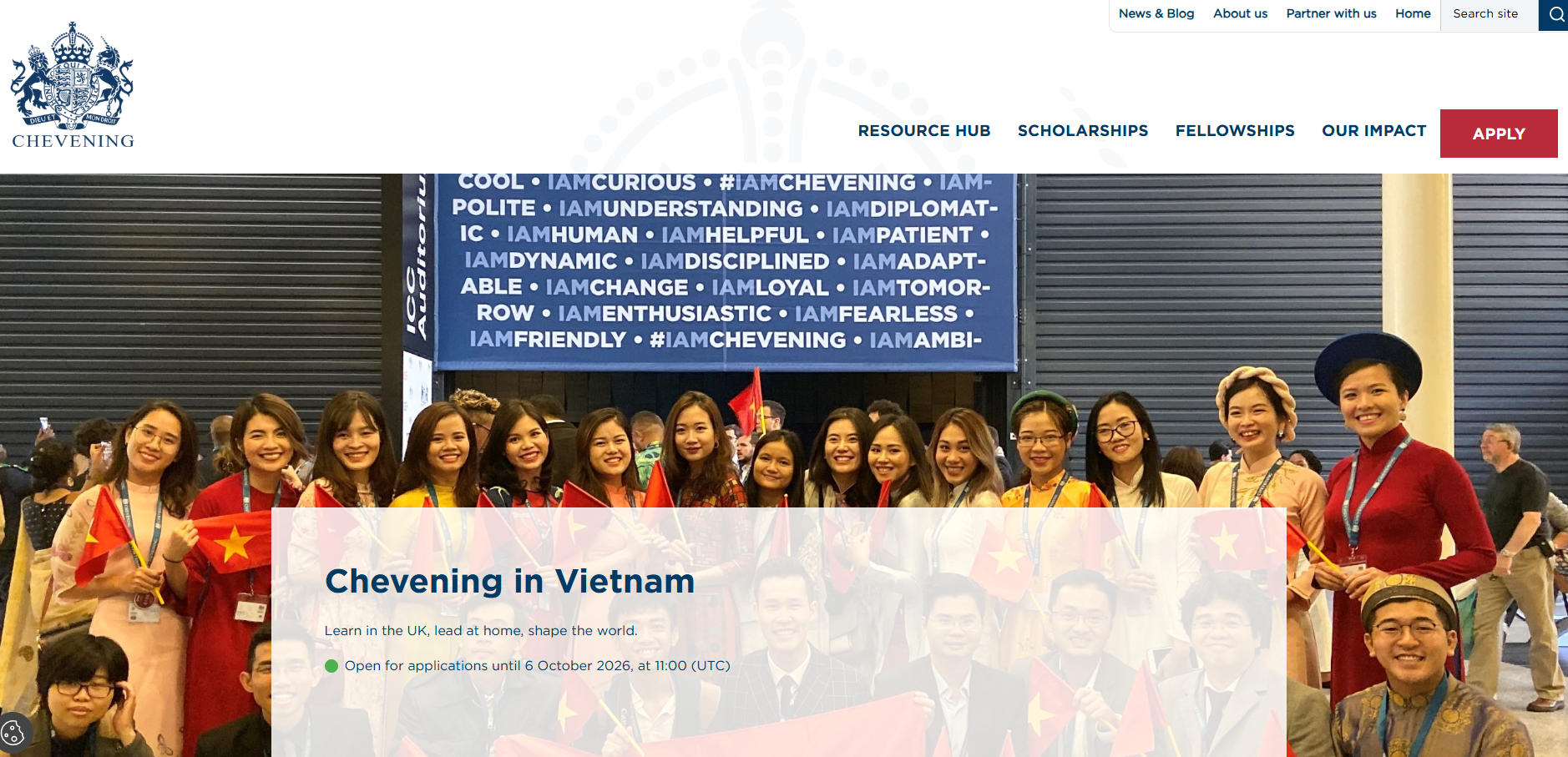 Thông tin Học bổng Chevening toàn phần của Chính phủ Anh năm học 2027-2028
