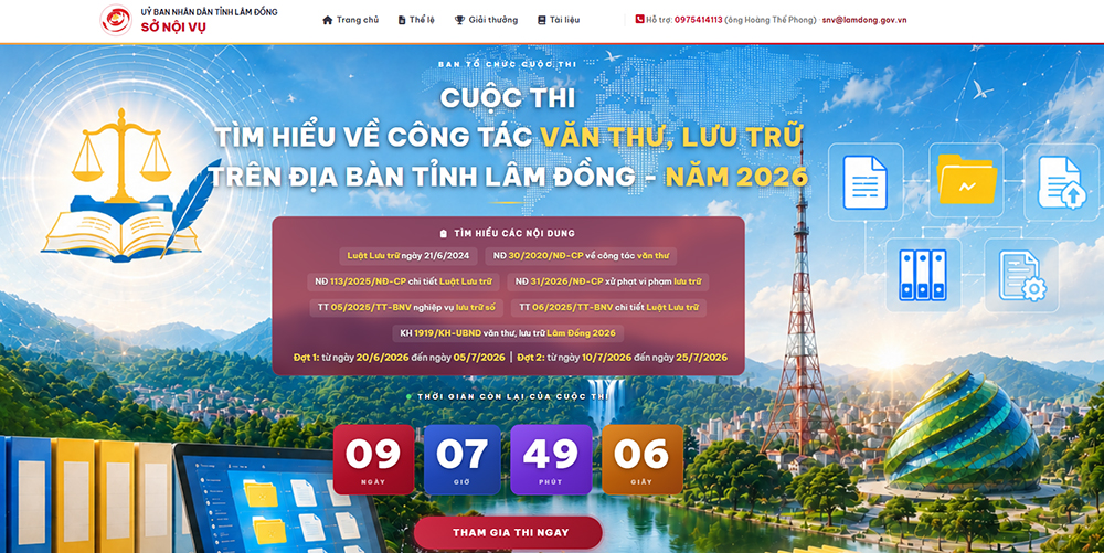 Ngành Giáo dục Lâm Đồng hưởng ứng Cuộc thi trực tuyến tìm hiểu về công tác văn thư, lưu trữ năm 2026
