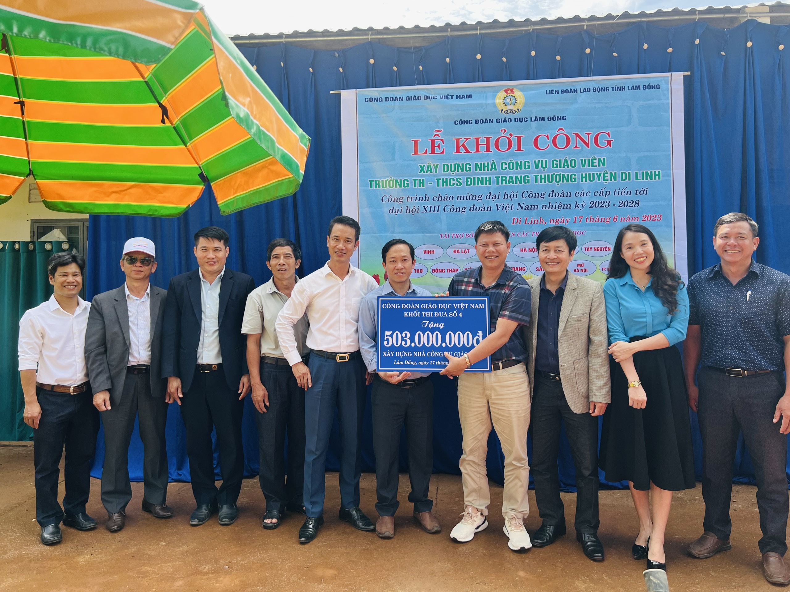 KHỞI CÔNG XÂY DỰNG NHÀ CÔNG VỤ GIÁO VIÊN TRƯỜNG TH&THCS ĐINH TRANG THƯỢNG, HUYỆN DI LINH