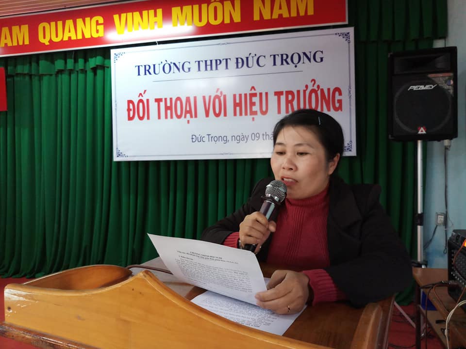 CÔNG ĐOÀN THPT ĐỨC TRỌNG TỔ CHỨC HỘI NGHỊ ĐỐI THOẠI VỚI HIỆU TRƯỞNG