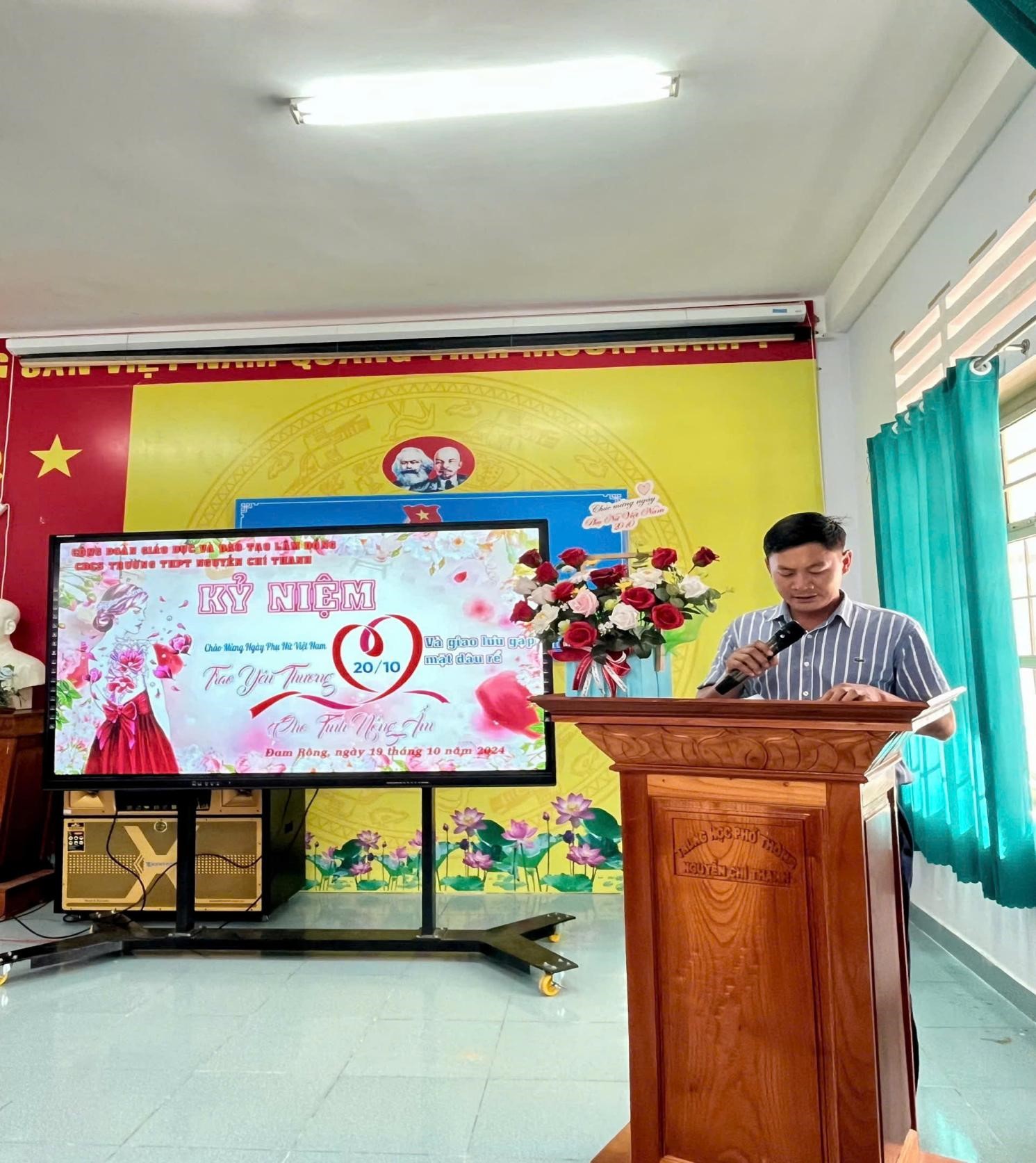 CĐCS TRƯỜNG THPT NGUYỄN CHÍ THANH TỔ CHỨC TOẠ ĐÀM KỈ NIỆM 94 NĂM NGÀY THÀNH LẬP HỘI LIÊN HIỆP PHỤ NỮ VIỆT NAM 20/10 VÀ GIAO LƯU GẶP MẶT DÂU RỂ