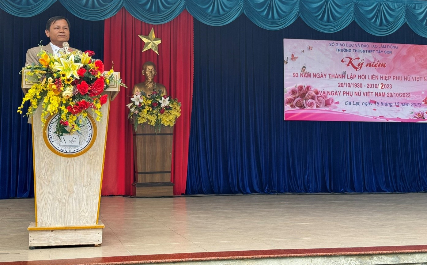 CÔNG ĐOÀN TRƯỜNG THCS&THPT TÂY SƠN TỔ CHỨC KỶ NIỆM 93 NĂM NGÀY THÀNH LẬP HỘI LIÊN HIỆP PHỤ NỮ VIỆT NAM VÀ NGÀY PHỤ NỮ VIỆT NAM