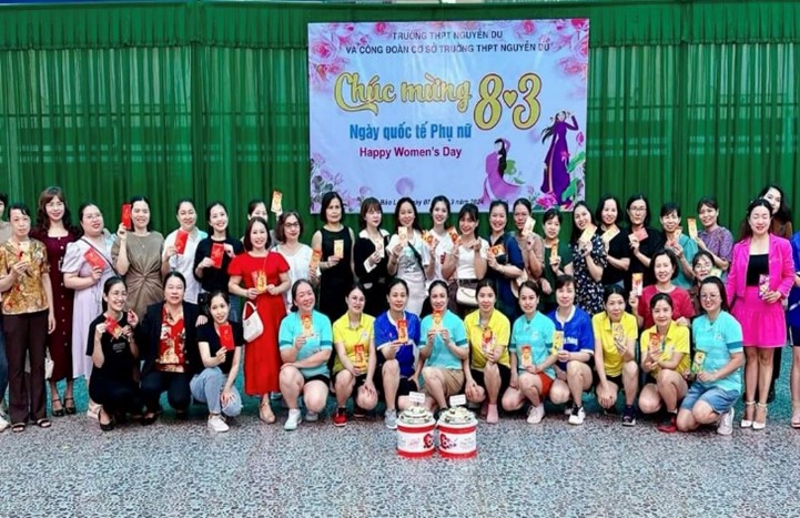 CÔNG ĐOÀN TRƯỜNG THPT NGUYỄN DU SÔI NỔI CÁC HOẠT ĐỘNG CHÀO MỪNG 114 NĂM NGÀY QUỐC TẾ PHỤ NỮ 8/3 VÀ 1984 NĂM CUỘC KHỞI NGHĨA HAI BÀ TRƯNG