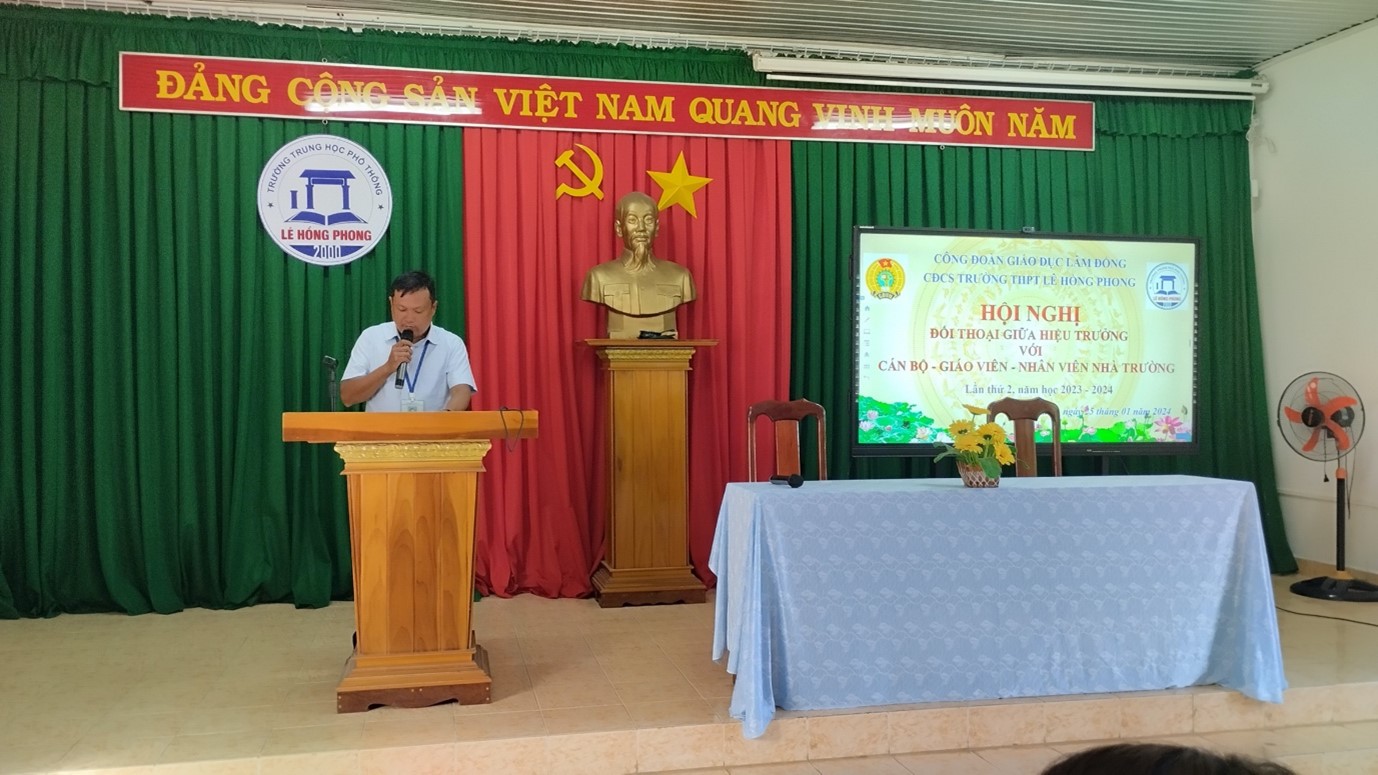 CĐCS TRƯỜNG THPT LÊ HỒNG PHONG TỔ CHỨC ĐỐI THOẠI LẦN THỨ 2 - NĂM HỌC 2023-2024