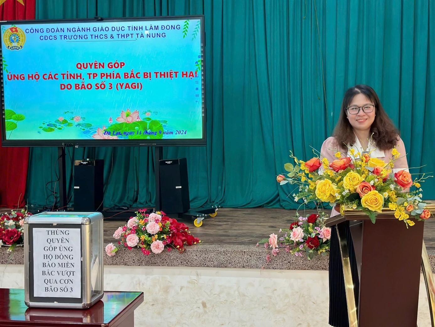 TRƯỜNG THCS&THPT TÀ NUNG QUYÊN GÓP ỦNG HỘ CÁC TỈNH, THÀNH PHỐ MIỀN BẮC BỊ THIỆT HẠI DO BÃO SỐ 3