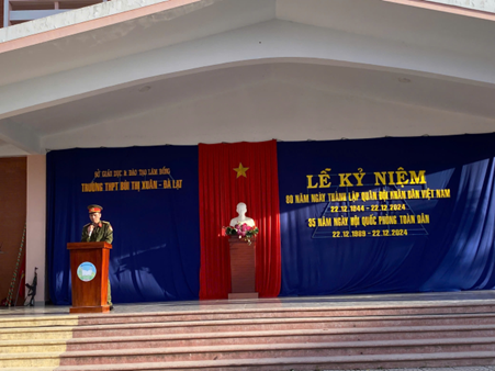 HOẠT ĐỘNG KỶ NIỆM 80 NĂM NGÀY THÀNH LẬP QUÂN ĐỘI NHÂN DÂN VIỆT NAM TẠI TRƯỜNG THPT BÙI THỊ XUÂN