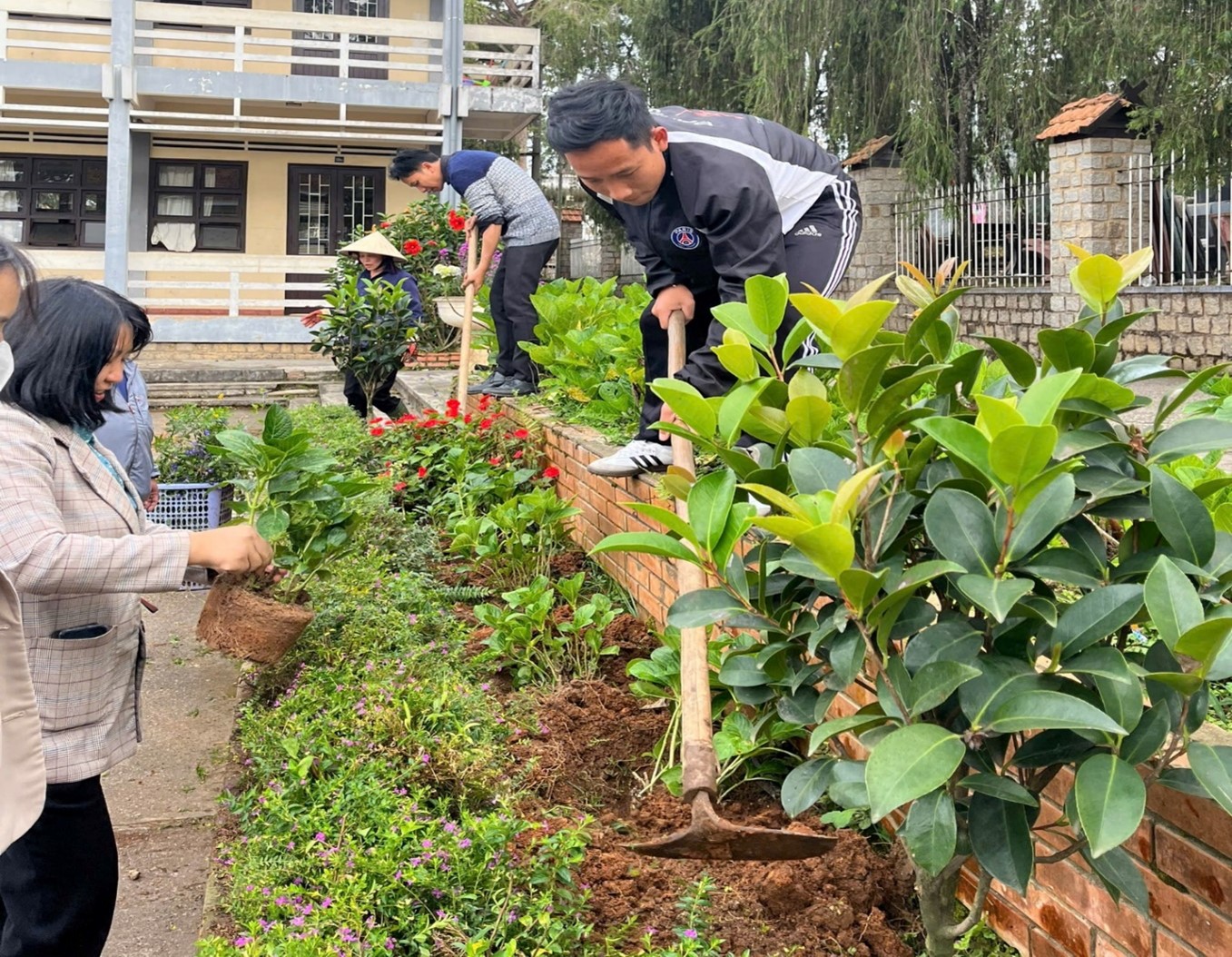 CÔNG ĐOÀN VIÊN TRƯỜNG PT HERMANN GMEINER ĐÀ LẠT LAO ĐỘNG VỆ SINH CHÀO MỪNG FESTIVAL ĐÀ LẠT LẦN THỨ X   NĂM 2024
