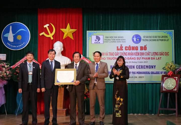 TRƯỜNG CĐSP ĐÀ LẠT NHẬN GIẤY CHỨNG NHẬN  KIỂM ĐỊNH CHẤT LƯỢNG GIÁO DỤC