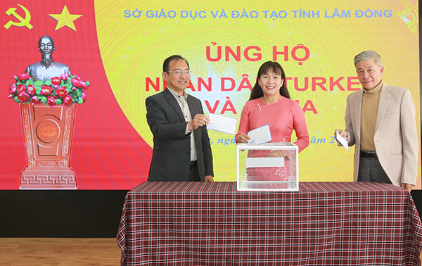 Sở Giáo dục và Đào tạo Lâm Đồng quyên góp ủng hộ nhân dân Thổ Nhĩ Kỳ và Syria