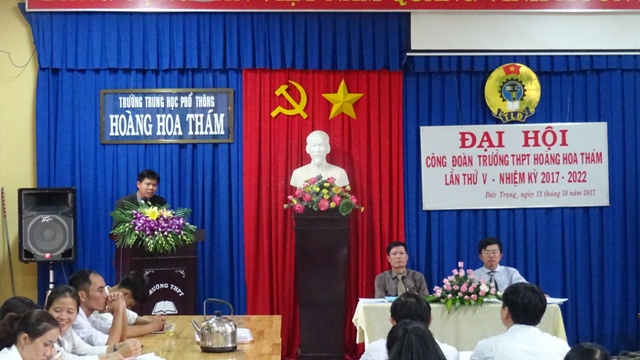 CĐCS trường THPT Hoàng Hoa Thám tổ chức thành công Đại hội Công đoàn nhiệm kỳ 2017 - 2022